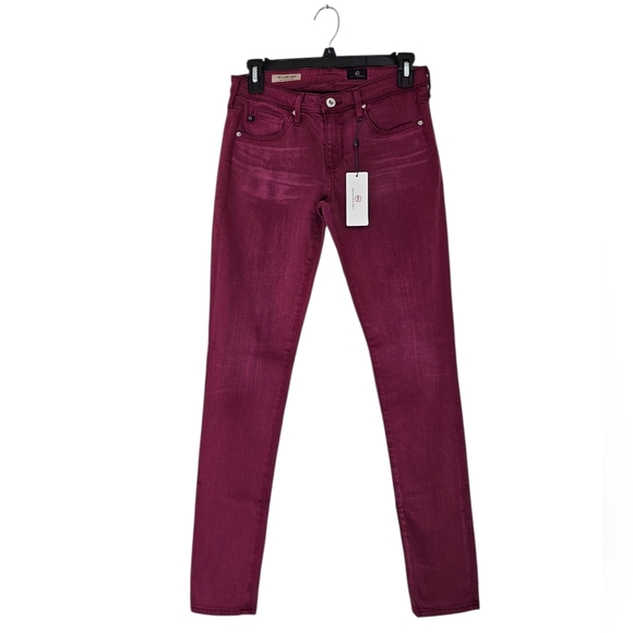 Ag Adriano Goldschmied The Legging Super Skinny Ankle Fuchsia Jeans 26 NWT - Picture 1 of 9